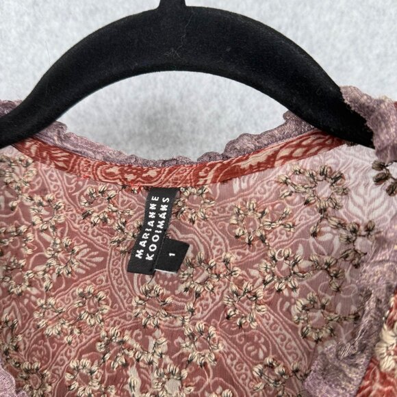 Koko Marianne Kooimans Italian Embroidery on Silk Button Cardigan Size 1/US 2/4 - Picture 8 of 14